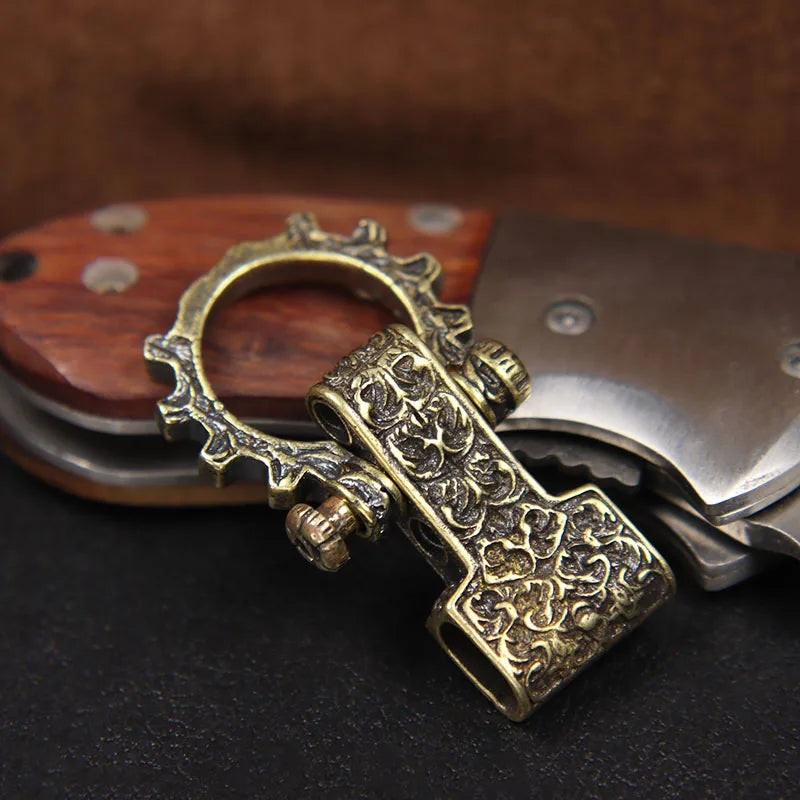 Skull Head Brass Buckle EDC Outdoor DYI
