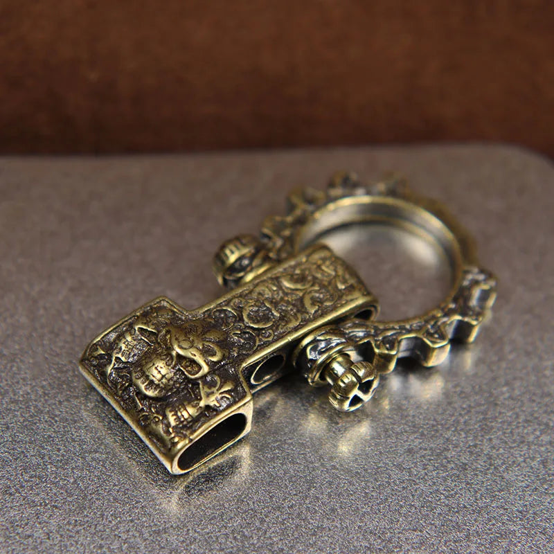 Skull Head Brass Buckle EDC Outdoor DYI