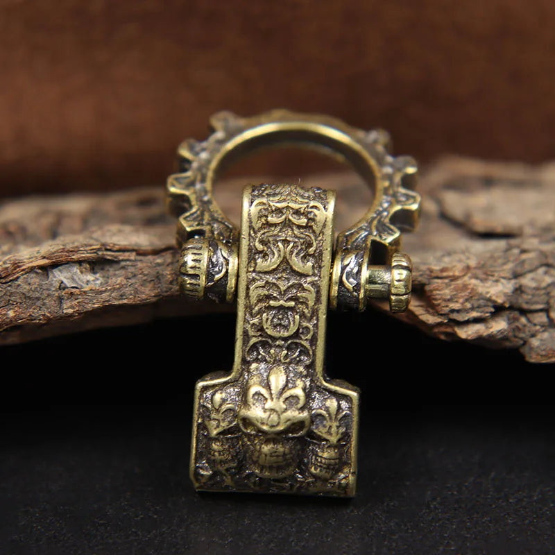 Skull Head Brass Buckle EDC Outdoor DYI