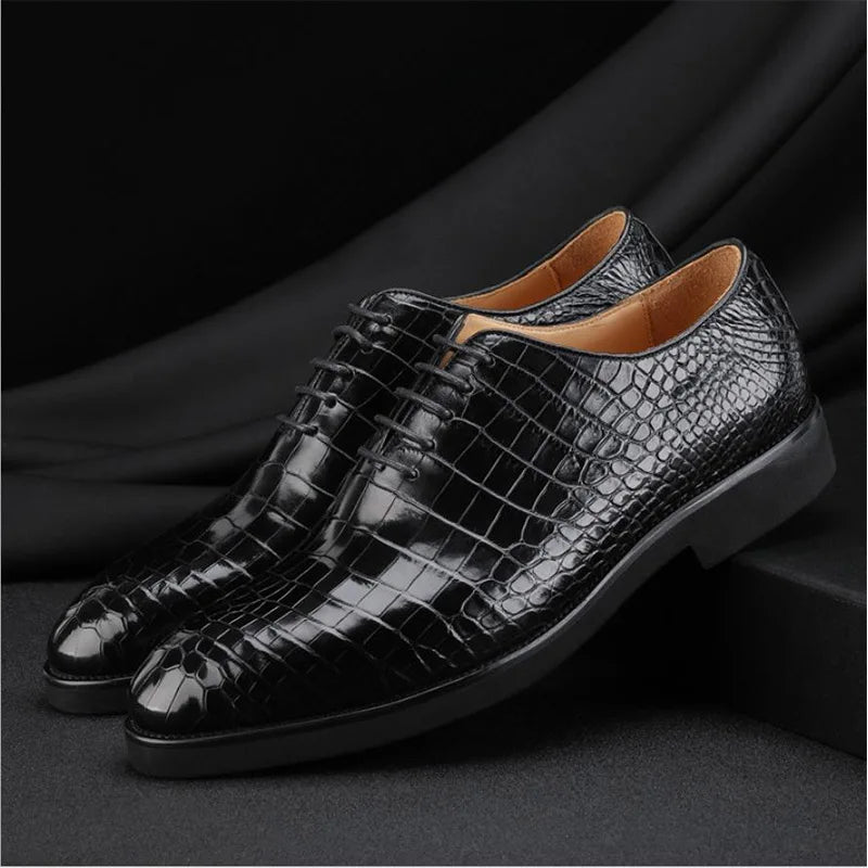 MENS Original BOSS Business Crocodile Belly Leather Oxfords