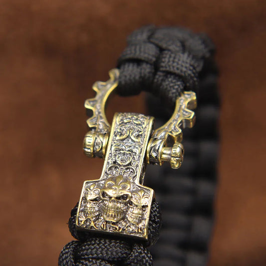 Skull Head Brass Buckle EDC Outdoor DYI